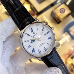 实物    拍摄品牌：欧米茄-OMEGA   大厂出品 做工一流类型：[酷]男士腕表表壳：316精钢（做工优质）表带：进口  小牛皮/简约针扣机芯：进口8217全自动机械机芯（走时稳定）玻璃：高级强化镀膜镜面尺寸：直径40mm，厚度12.5mm