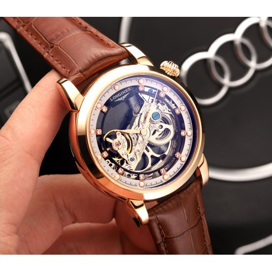 品牌:浪琴 ༶ LONGINES款式:尊贵绅士潮男腕表༶机械尺寸:43mm14mm 机芯:两针镂空飞轮机芯镜面:矿物质水晶玻璃材料:316精钢表扣:折叠扣精致打造,完美呈现༶精品力推༶欢迎转发 品牌:浪琴 ༶ LONGINES款式:尊贵绅士潮男腕表༶机械尺寸:43mm14mm 机芯:两针镂空飞轮机芯镜面:矿物质水晶玻璃材料:316精钢表扣:折叠扣精致打造,完美呈现༶精品力推༶欢迎转发