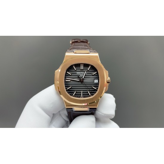 今日推荐百达翡丽 鹦鹉螺 5711 玫瑰金黑面 40mm 一体机 顶级品质 出货实拍✈️