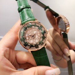 最新款时来运转 萧邦钻石时装表 大表盘百搭时尚 搭载原装石英机 走时准 真皮表带