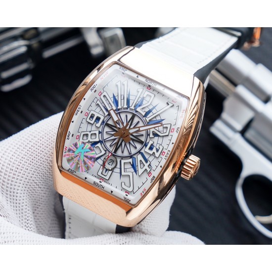K厂出品:法兰克穆勒V45 SC DT系列54*42mm 全自动日本机械机芯 蓝光镀膜玻璃 超强夜光,日历窗放大镜,意大利牛皮表带底部橡胶,可搭配美洲鳄鱼皮纹,316精钢敖表壳,折叠原装扣 糅合商务设计风格 中间完美弧线夹层设计!!! K厂出品:法兰克穆勒V45 SC DT系列54*42mm 全自动日本机械机芯 蓝光镀膜玻璃 超强夜光,日历窗放大镜,意大利牛皮表带底部橡胶,可搭配美洲鳄鱼皮纹,316精钢敖表壳,折叠原装扣 糅合商务设计风格 中间完美弧线夹层设计!!!