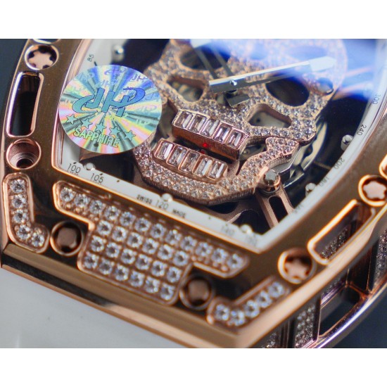 理查德米勒 RICHARD MILLE 最新升級特别版 抛光亮壳 让你体验最亮鬼头 带出最经典的RM052鬼头经典传奇 永不落后 镂空骷髅头腕表.骷髅头轮廓突出,造型霸气不羁,具有震撼人心的魅力。搭配艳耀色彩的真皮轻便表带,更拉风,更前卫。缤纷盛夏,换上短袖T恤的你,腕间搭上鲜艳的表款,是不是很吸睛?尺寸43x50mm ⚠️请认准独家品质 理查德米勒 RICHARD MILLE 最新升級特别版 抛光亮壳 让你体验最亮鬼头 带出最经典的RM052鬼头经典传奇 永不落后 镂空骷髅头腕表.骷髅头轮廓突出,造型霸气不羁,具有震撼人心的魅力。搭配艳耀色彩的真皮轻便表带,更拉风,更前卫。缤纷盛夏,换上短袖T恤的你,腕间搭上鲜艳的表款,是不是很吸睛?尺寸43x50mm ⚠️请认准独家品质