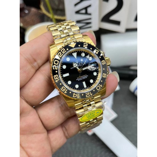 皮蛋圈！ROLEX 劳力士 GMT格林尼治型 尺寸40mm！精钢表壳表链，蓝宝石镜面，超级夜光，双向陶瓷旋转表圈，原装折叠扣！