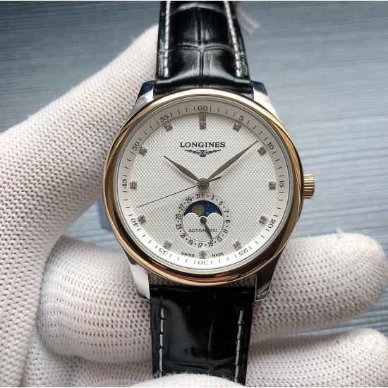 浪琴官网新品v2版本浪琴 LONGINES L33 名匠系列月相 市场上唯一一家官方1:1复刻版本，不惜成本[强]升级瑞机壳套字面，原装月相，区别市场普通版本 配置全自动机械机芯，316L精钢，蓝宝石镜面，尺寸39.5mm专柜同步，SJ出品让表又再次刷新高性价比的购表体验 三杰精致推荐男士机械腕表 SJ为你精心打造超真实实物图拍摄