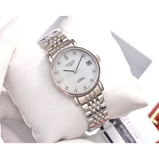 浪琴-Longines博雅系列女表,简约时尚 商务休闲最佳搭档。天然贝母面,国产天津机械/进口西铁城机械,精钢壳套,蓝宝石镜面。直径33mm 厚度11mm 浪琴-Longines博雅系列女表,简约时尚 商务休闲最佳搭档。天然贝母面,国产天津机械/进口西铁城机械,精钢壳套,蓝宝石镜面。直径33mm 厚度11mm