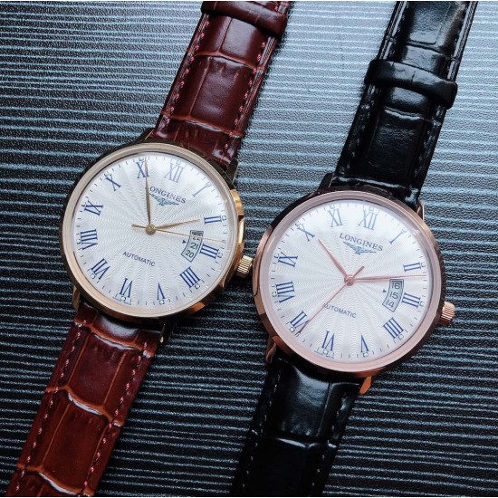 2019年度最新款 浪琴Longines  S8 全面出货！成功商务人士必备 锅盖型复古玻璃  压弯字面 百分之百超强防水  [咖啡][咖啡]品牌：浪琴 Longines 类型：[酷]男士腕表表壳：316精钢（做工优质）表带：进口小牛皮/简约针扣机芯：进口8215全自动机械机芯（走时稳定）玻璃：高级强化镀膜镜面尺寸：直径41mm，厚度12mm 三杰精致推荐男士机械腕表 SJ为你精心挑选超真实实物图拍摄