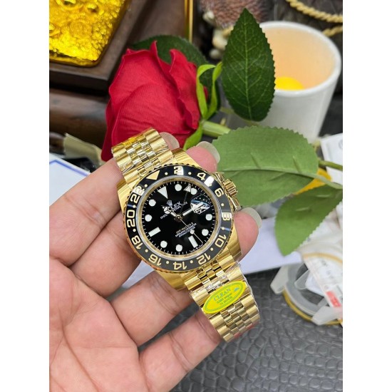 皮蛋圈！ROLEX 劳力士 GMT格林尼治型 尺寸40mm！精钢表壳表链，蓝宝石镜面，超级夜光，双向陶瓷旋转表圈，原装折叠扣！