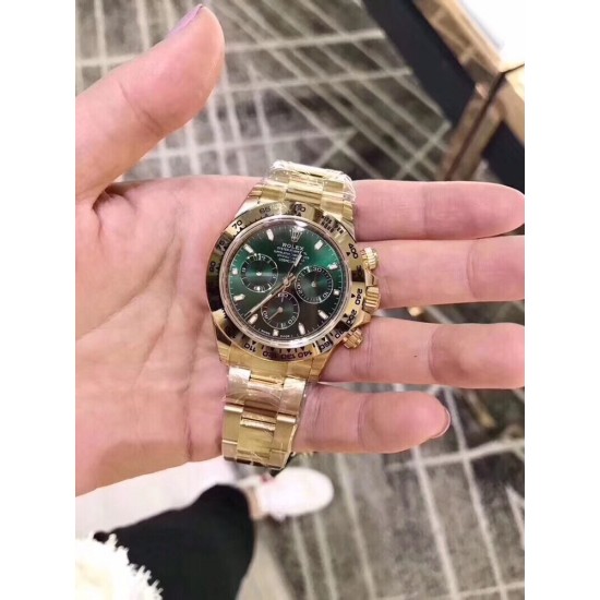 绿迪ROLEX 劳力士 宇宙计型迪通拿 表径40x13mm，316精钢表壳表链，蓝宝石镜面，夜光表盘指针，折叠扣。