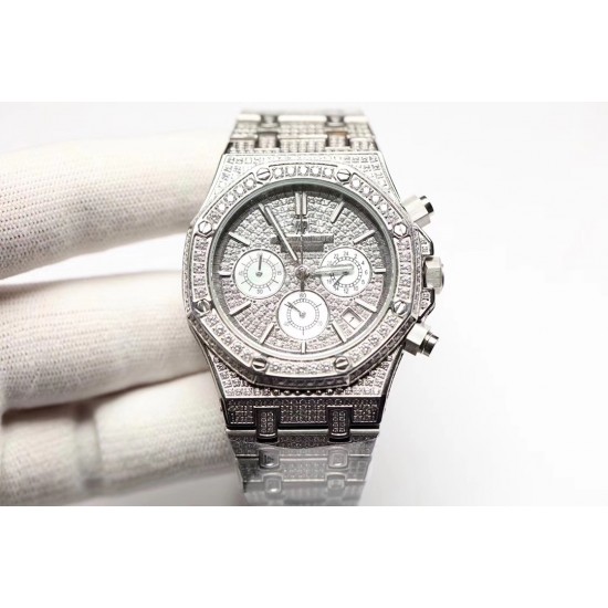 (K8新品)爱彼Audemars Piguet 皇家橡树系列 26320ST 26320BA 26320OR 钻石手表 搭载316L不锈精钢表壳 实心厚重钢带精选进口奥地利水钻 光彩闪耀 采用进口VK石英跑秒机芯 精准计时 耗时11个月 多功能钻石精装手表 尺寸42mm 重量170g (K8新品)爱彼Audemars Piguet 皇家橡树系列 26320ST 26320BA 26320OR 钻石手表 搭载316L不锈精钢表壳 实心厚重钢带精选进口奥地利水钻 光彩闪耀 采用进口VK石英跑秒机芯 精准计时 耗时11个月 多功能钻石精装手表 尺寸42mm 重量170g