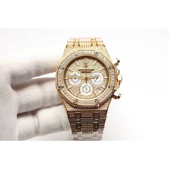 (K8新品)爱彼Audemars Piguet 皇家橡树系列 26320ST 26320BA 26320OR 钻石手表 搭载316L不锈精钢表壳 实心厚重钢带精选进口奥地利水钻 光彩闪耀 采用进口VK石英跑秒机芯 精准计时 耗时11个月 多功能钻石精装手表 尺寸42mm 重量170g (K8新品)爱彼Audemars Piguet 皇家橡树系列 26320ST 26320BA 26320OR 钻石手表 搭载316L不锈精钢表壳 实心厚重钢带精选进口奥地利水钻 光彩闪耀 采用进口VK石英跑秒机芯 精准计时 耗时11个月 多功能钻石精装手表 尺寸42mm 重量170g