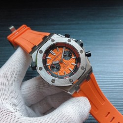 男款⌚️品牌：爱彼-AP皇家橡树  五针多功能男士石英腕表，高级蓝宝石镜面，全自动进口多功能计时跑秒石英机芯，走时稳定0时差 配备顶级316L精钢钢壳，原装天然橡胶表带，搭配原装扣 尺寸43mm，三杰精心推荐男士多功能计时跑秒石英腕表 SJ为你精心打造超真实实物图拍摄 让你超真实实物图体验