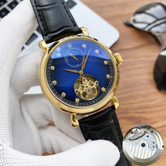 实物拍摄品牌：劳力士-ROLEX  类型：[酷]男士腕表表壳：316精钢（做工优质）表带：进口小牛皮/316精钢(两种可选)机芯：高级定制全自动机械机芯（走时稳定）玻璃：高级强化镀膜镜面尺寸：直径43mm，厚度13mm