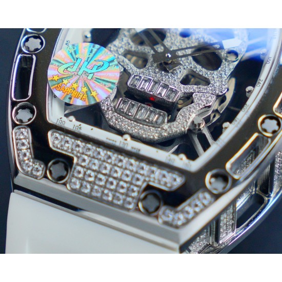 理查德米勒 RICHARD MILLE 最新升級特别版 抛光亮壳 让你体验最亮鬼头 带出最经典的RM052鬼头经典传奇 永不落后 镂空骷髅头腕表.骷髅头轮廓突出,造型霸气不羁,具有震撼人心的魅力。搭配艳耀色彩的真皮轻便表带,更拉风,更前卫。缤纷盛夏,换上短袖T恤的你,腕间搭上鲜艳的表款,是不是很吸睛?尺寸43x50mm ⚠️请认准独家品质 理查德米勒 RICHARD MILLE 最新升級特别版 抛光亮壳 让你体验最亮鬼头 带出最经典的RM052鬼头经典传奇 永不落后 镂空骷髅头腕表.骷髅头轮廓突出,造型霸气不羁,具有震撼人心的魅力。搭配艳耀色彩的真皮轻便表带,更拉风,更前卫。缤纷盛夏,换上短袖T恤的你,腕间搭上鲜艳的表款,是不是很吸睛?尺寸43x50mm ⚠️请认准独家品质