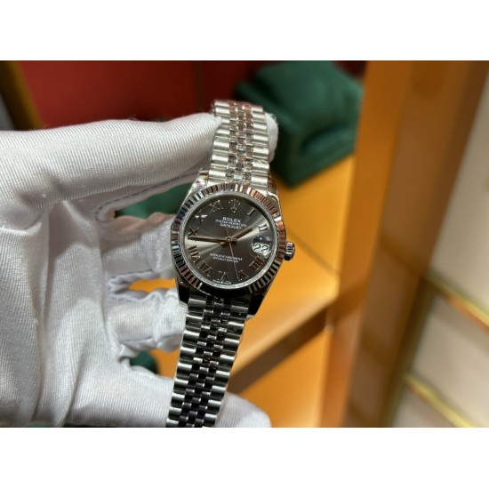 劳力士水泥灰日志31mm316L精钢材质2236全自动机械机芯