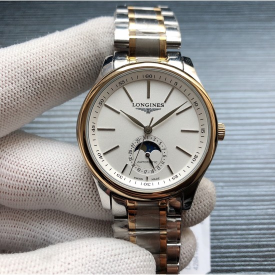 2019浪琴官网新品v2版本浪琴 LONGINES L33 名匠系列月相 市场上唯一一家官方1:1复刻版本，不惜成本[强]升级瑞机壳套字面，原装月相，区别市场普通版本 配置全自动机械机芯，316L精钢，蓝宝石镜面，尺寸39.5mm专柜同步，SJ出品让表又再次刷新高性价比的购表体验