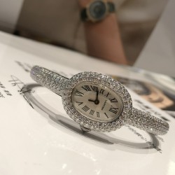 包铂金全镶莫桑钻 配证书钢壳全镶莫桑钻 配证书女神专配 手镯手表卡地亚浴缸系列HPI01607全镶莫桑钻石尺寸16mm17mm两个尺寸 价格非常美丽 数量有限 先订先得