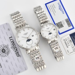 2024年【最新品】七夕节最佳礼品Longines浪琴官方博雅系列情侣腕表 见证爱奇迹时刻时尚潮流男女腕表。采用进口日本机芯。采用进口头层牛皮表带。表壳采用三件套官方一致工艺。腕表尺寸：男39mm女30mm质量杠杠欢迎转发