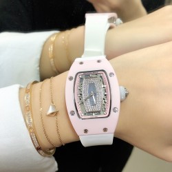 Richard Mille RM007 理查德 粉陶瓷 经典系列女士壕气腕表！明星畅销款，人气指数最高的名品！