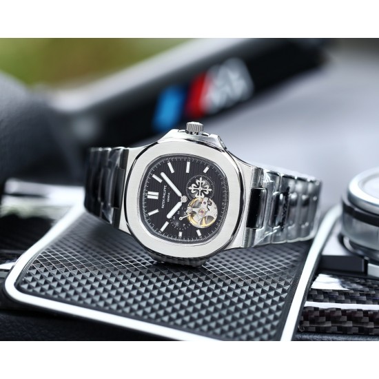 百达翡丽-Patek Philipp运动系列鹦鹉螺系列顶级多功能男士腕表 GD原版 专注西铁城新机 最大限还原正品 搭载零返修全新日本原装西铁城82S7自动机械机芯 百达翡logo独立小L精钢表壳CNC顶级工艺 防刮蓝宝石玻璃 真牛皮表带配原装表扣或精钢表链可选 [玫瑰][玫瑰][玫瑰]尺寸：43/11.5mm