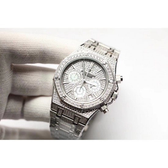 (K8新品)爱彼Audemars Piguet 皇家橡树系列 26320ST 26320BA 26320OR 钻石手表 搭载316L不锈精钢表壳 实心厚重钢带精选进口奥地利水钻 光彩闪耀 采用进口VK石英跑秒机芯 精准计时 耗时11个月 多功能钻石精装手表 尺寸42mm 重量170g (K8新品)爱彼Audemars Piguet 皇家橡树系列 26320ST 26320BA 26320OR 钻石手表 搭载316L不锈精钢表壳 实心厚重钢带精选进口奥地利水钻 光彩闪耀 采用进口VK石英跑秒机芯 精准计时 耗时11个月 多功能钻石精装手表 尺寸42mm 重量170g