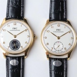 IWC 万国（葡萄牙系列）V3版 IW545408型腕表，简称“琼斯之剑”。正品开模，干练整洁，专为男士打造的腕表。锅盖蓝宝石玻璃，手动上弦的滴答声，背透镶嵌的红宝石，来回摆动的游丝走线，纯粹的机械之美，都让每个狂热的机械爱好者深深着迷！表盘尺寸：44毫米X10机芯类型：手动机㭜系列型号：98295动力储存：46小时表镜材质：兰宝石玻璃表带材质：意大利小牛皮表扣类型：针扣后盖表底：透底功能风格：6位小秒针，纯粹机械之美！