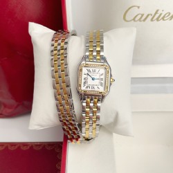 Panthre de Cartier / double chain Width 22mm.Length 30mm. Chain length 44cm卡地亚猎豹系列腕表/双圈表链宽度22mm 长度30mm 链条长度44cm瑞士进口石英机芯，316L精钢表壳表链。蓝晶石表冠，蓝宝石镜面，淬火钢蓝指针，双圈环绕链条，便捷珠宝扣。
