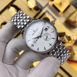 品牌：积家-Jaeger-LeCoultr表带：进口小牛皮/316精钢机芯：全自动机械机芯材料：高级强化镀膜镜面尺寸：直径40mm，厚度12mm