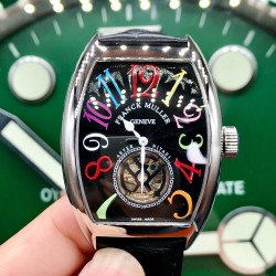 法兰克 穆勒(Franck Muller)⌚️55*42*13mm ️全自动机械机芯双面小牛皮原装针扣酒桶形拱桥状精丝拉砂壳个性 时尚 前卫 一如既往的酷