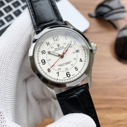 实物拍摄品牌：劳力士-ROLEX   钨钢圈口 永不磨花类型：[酷]男士腕表表壳：316精钢（做工优质）表带：进口小牛皮/316精钢（两种可选）机芯：高级定制全自动机械机芯（走时稳定）玻璃：高级强化镀膜镜面尺寸：直径40mm，厚度12mm