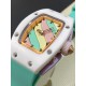实拍 理查德米勒 RichardMille 糖果棉花糖 最新爆款 bon bon系列最稀有的作品!克服传统工艺打破模式!钟表最受尊敬的技术之一。不是所有人的嫁妆,棉花糖运动曲线和颜色,它们是诱人的。有了理查德米勒,实现了把棉花糖戴在你的手腕上!白色陶瓷加上黄粉绿搪瓷表盘,RM-07柔和的颜色创造了一个组合...甜蜜!糖果店的一次旅行,一个让人难以置信的艺术品。你会戴上它吗? 实拍 理查德米勒 RichardMille 糖果棉花糖 最新爆款 bon bon系列最稀有的作品!克服传统工艺打破模式!钟表最受尊敬的技术之一。不是所有人的嫁妆,棉花糖运动曲线和颜色,它们是诱人的。有了理查德米勒,实现了把棉花糖戴在你的手腕上!白色陶瓷加上黄粉绿搪瓷表盘,RM-07柔和的颜色创造了一个组合...甜蜜!糖果店的一次旅行,一个让人难以置信的艺术品。你会戴上它吗?