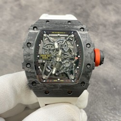 RICHARD MILLE 理查德米勒 RM35-02 齿轮配件堆砌而成的镂空立体表盘 蓝宝石镜面 碳纤维表壳 进口精工自动机械机芯 橡胶表带 蝴蝶扣 KV厂，出货实拍
