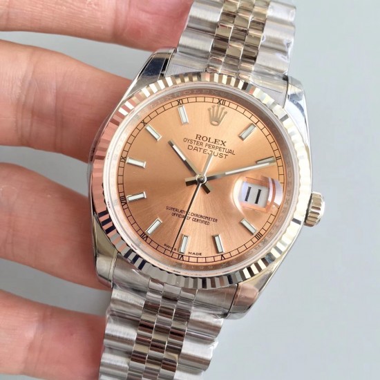 『AR精品』ROLEX DATEJUST劳力士日志型腕表副本的十年精华， 并行代购版DATEJUST，完美修正十年间所有副本的不足和缺陷，搭载3135机并搭配正品代购包装物料，重新定义最高品质的DATEJUST副本，真正的A级副本劳力士DATEJUST[AR出品]36mm尺寸。