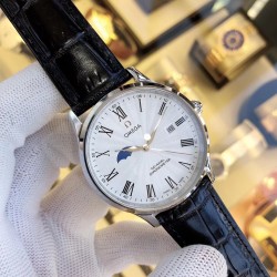 实物    拍摄品牌：欧米茄-OMEGA   大厂出品 做工一流类型：[酷]男士腕表表壳：316精钢（做工优质）表带：进口  小牛皮/简约针扣机芯：进口8217全自动机械机芯（走时稳定）玻璃：高级强化镀膜镜面尺寸：直径40mm，厚度12.5mm