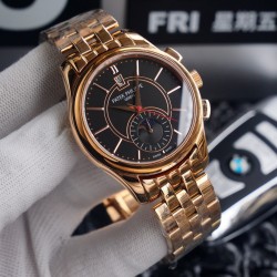 2020新款 百达翡丽 （实拍图）Patek   Philippe 贵族的艺术品！搭配进口9100多功能机芯（0返修）功能（24小时,星期，星辰，月份）进口316精钢！搭配意大利进口小牛皮！原装折叠扣！尺寸42mm。耐磨防刮蓝宝石玻璃！超强防水50米！简约而不简单！你永远无法拥有一块百达翡丽，你只是在替你的后代保管他.  (  慎重承诺 ： 产品实物光泽手感更佳精湛  字盘刻度栩栩如生  壳套工艺都是宗师级别轻身检验 加上新时代机器高技锻造  上手震撼尊贵非凡。你值得拥有！⚠️请认准独家品质