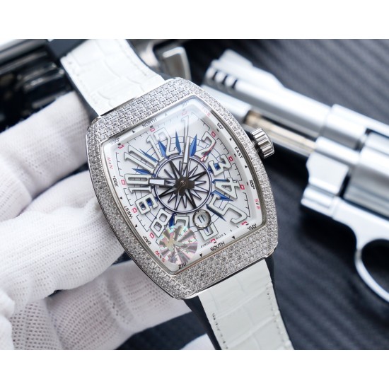 K厂出品:法兰克穆勒V45 SC DT系列54*42mm 全自动日本机械机芯 蓝光镀膜玻璃 超强夜光,日历窗放大镜,意大利牛皮表带底部橡胶,可搭配美洲鳄鱼皮纹,316精钢敖表壳,折叠原装扣 糅合商务设计风格 中间完美弧线夹层设计!!! K厂出品:法兰克穆勒V45 SC DT系列54*42mm 全自动日本机械机芯 蓝光镀膜玻璃 超强夜光,日历窗放大镜,意大利牛皮表带底部橡胶,可搭配美洲鳄鱼皮纹,316精钢敖表壳,折叠原装扣 糅合商务设计风格 中间完美弧线夹层设计!!!