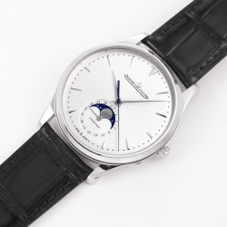【GF豪华高配版】积家月相大师系列正装男表Q1368420.（表壳直径39mm，厚度9.9mm）【月相盘】CNC精雕成型（非贴片）相似度高达98%！【机芯】原装开模复刻Cal.925/1一体机芯，GF不忘初心，每一只机芯出厂前都经过一系列严格测试筛选！