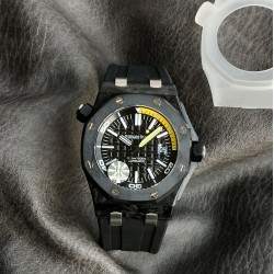 JF推荐：爱彼皇家橡树离岸型系列15706AU.OO.A002CA.01腕表，碳纤维表壳，黑色表盘，3120型自动机械，42毫米。