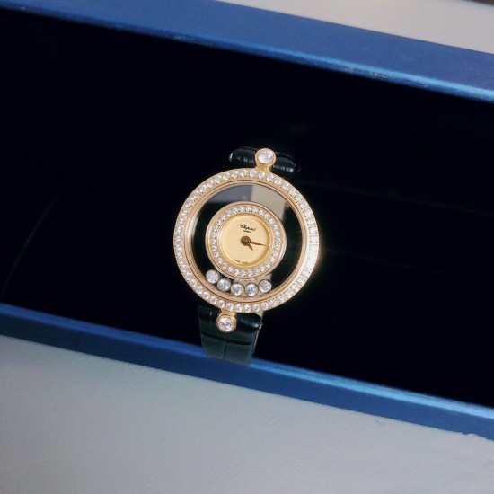 萧邦-Chopard,Happy Diamonds 快乐钻系列!瑞士ETA石英机芯,双层蓝宝石玻璃进口表带分别:有鸵鸟纹、原纹、娟丝带可供选择!尺寸约28mm、厚度约7mm 萧邦-Chopard,Happy Diamonds 快乐钻系列!瑞士ETA石英机芯,双层蓝宝石玻璃进口表带分别:有鸵鸟纹、原纹、娟丝带可供选择!尺寸约28mm、厚度约7mm