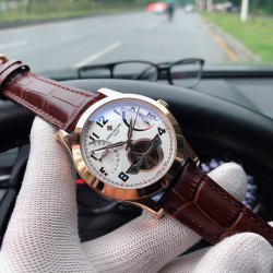 百达翡丽 -PATEK PHILIPPE T26 最新推出独特限量板：享誉全球！巧妙陀飞仑单独停秒设计，豪气十足 标显天工之作！大3针＋多功能全自动设计.绝仑手工鱼鱗批花机芯设计！精密的机械技术和独特设计的高级宛表.A全自动机械机芯  耐用年以上 100%生活防水！三杰自家拍摄！认准质量[色]A级折蝶扣！A级机芯！直径：46mm.厚度12mm  三杰精致推荐男士精品机械腕表 精致传承真实效果 SJ品质的保证