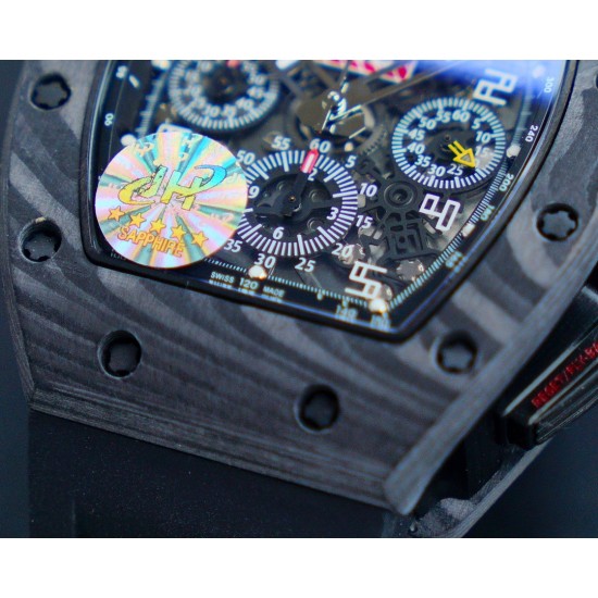 【 RICHARD MILLE 】理查德米勒 RM011-03艺术提升了全新层次,顶级碳纤维壳套 最完美的纹路 最完美的做工 搭载7750大日历 计时 飞返/逆跳多功能ETA7750全自动机械机芯,进口橡胶表带 原装折叠扣,尺寸50X40mm 高端大气上档次 计时腕表,展现着理查品牌的经典内涵,阳光而富有吸引力!全球限量50个7750机 ⚠️请认准独家品质 【 RICHARD MILLE 】理查德米勒 RM011-03艺术提升了全新层次,顶级碳纤维壳套 最完美的纹路 最完美的做工 搭载7750大日历 计时 飞返/逆跳多功能ETA7750全自动机械机芯,进口橡胶表带 原装折叠扣,尺寸50X40mm 高端大气上档次 计时腕表,展现着理查品牌的经典内涵,阳光而富有吸引力!全球限量50个7750机 ⚠️请认准独家品质