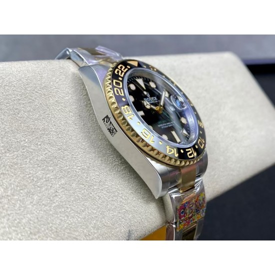 ROLEX 劳力士 GMT格林尼治型 尺寸40mm！精钢表壳表链，蓝宝石镜面，超级夜光，双向陶瓷旋转表圈，原装折叠扣！