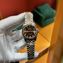 劳力士咖啡日志31mm316L精钢材质间金镀18K玫瑰金