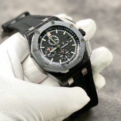 AUDEMARS PIGUET 爱彼 AP 皇家橡树离岸型 计时码表 26400AU.OO.A002CA.01 锻造碳纤维表壳 陶瓷表圈 钛合金背透底盖 钛合金按钮 双面蓝宝石镜面 3126机芯 橡胶表带 钛合金针扣 44mm JF厂出品！出货实拍