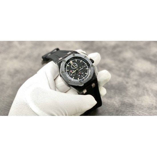 AUDEMARS PIGUET 爱彼 AP 皇家橡树离岸型 计时码表 26400AU.OO.A002CA.01 锻造碳纤维表壳 陶瓷表圈 钛合金背透底盖 钛合金按钮 双面蓝宝石镜面 3126机芯 橡胶表带 钛合金针扣 44mm JF厂出品!出货实拍 AUDEMARS PIGUET 爱彼 AP 皇家橡树离岸型 计时码表 26400AU.OO.A002CA.01 锻造碳纤维表壳 陶瓷表圈 钛合金背透底盖 钛合金按钮 双面蓝宝石镜面 3126机芯 橡胶表带 钛合金针扣 44mm JF厂出品!出货实拍
