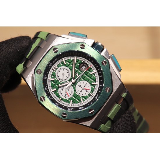 随机送迷彩橡胶带一副品牌:爱彼 Audemars Piguet系列:皇家橡树离岸型限量多功能机械腕表尺寸:44MM13MM机芯:复刻原装3126全自动机械机芯镜面:反炫光处理蓝宝石水晶玻璃材料:进口316精钢鑫表壳表带: 进口橡胶表带表扣: 原装针扣(H厂出品,市场最高版本,超高品质,超A做工,非市场普通货,硬汉必备神器) 随机送迷彩橡胶带一副品牌:爱彼 Audemars Piguet系列:皇家橡树离岸型限量多功能机械腕表尺寸:44MM13MM机芯:复刻原装3126全自动机械机芯镜面:反炫光处理蓝宝石水晶玻璃材料:进口316精钢鑫表壳表带: 进口橡胶表带表扣: 原装针扣(H厂出品,市场最高版本,超高品质,超A做工,非市场普通货,硬汉必备神器)