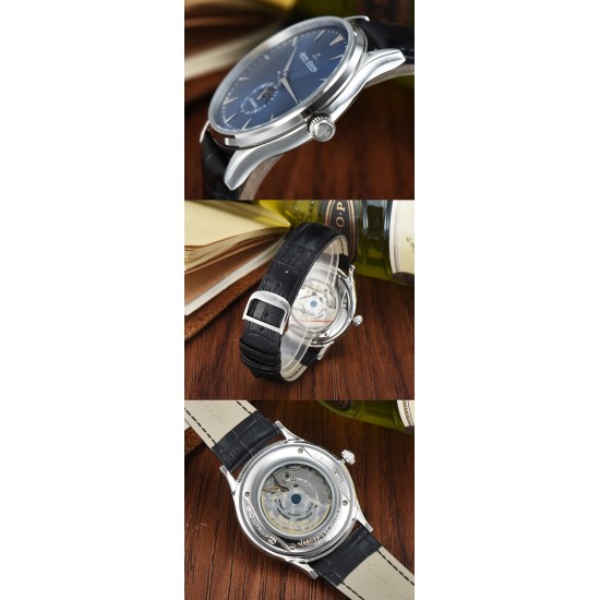 Jaeger-leCoultre Master Ultra Thin Moon积家超薄月相大师系列42mm腕表,简洁的线条设计,赏心悦目的表盘。 显示令表盘尽显活力,6位24小时指针宛如一幕和谐美妙的腕上芭蕾。透过玻璃底盖,机芯运行一目了然。这款厚度仅5.8毫米的超薄机芯向世人证实,超凡的技艺和极尽复杂的功能可以在狭小的空间内完美展现。顶级出品 精品不断 Jaeger-leCoultre Master Ultra Thin Moon积家超薄月相大师系列42mm腕表,简洁的线条设计,赏心悦目的表盘。 显示令表盘尽显活力,6位24小时指针宛如一幕和谐美妙的腕上芭蕾。透过玻璃底盖,机芯运行一目了然。这款厚度仅5.8毫米的超薄机芯向世人证实,超凡的技艺和极尽复杂的功能可以在狭小的空间内完美展现。顶级出品 精品不断