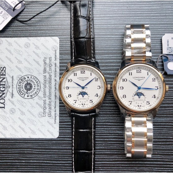 2019浪琴官网新品v2版本浪琴 LONGINES L33 名匠系列月相 市场上唯一一家官方1:1复刻版本，不惜成本[强]升级瑞机壳套字面，原装月相，区别市场普通版本 配置全自动机械机芯，316L精钢，蓝宝石镜面，尺寸39.5mm专柜同步，SJ出品让表又再次刷新高性价比的购表体验