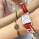 浪琴 黛绰维纳系列 方形 石英女表 精钢材质 牛皮表带 23mm*33mm