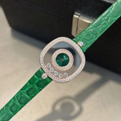 品牌：Chopard-萧邦最新款方形Happy Diamonds❤️瑞士原厂石英机芯 五颗快乐钻石在表盘自由流动  电镀18k金好货不等人哦～[机智]