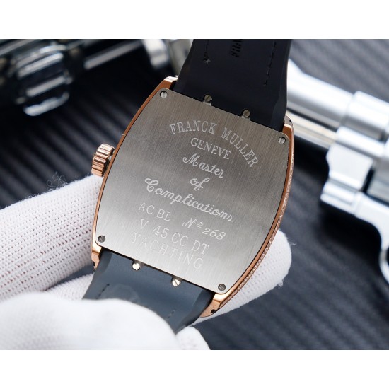 K厂出品:法兰克穆勒V45 SC DT系列54*42mm 全自动日本机械机芯 蓝光镀膜玻璃 超强夜光,日历窗放大镜,意大利牛皮表带底部橡胶,可搭配美洲鳄鱼皮纹,316精钢敖表壳,折叠原装扣 糅合商务设计风格 中间完美弧线夹层设计!!! K厂出品:法兰克穆勒V45 SC DT系列54*42mm 全自动日本机械机芯 蓝光镀膜玻璃 超强夜光,日历窗放大镜,意大利牛皮表带底部橡胶,可搭配美洲鳄鱼皮纹,316精钢敖表壳,折叠原装扣 糅合商务设计风格 中间完美弧线夹层设计!!!